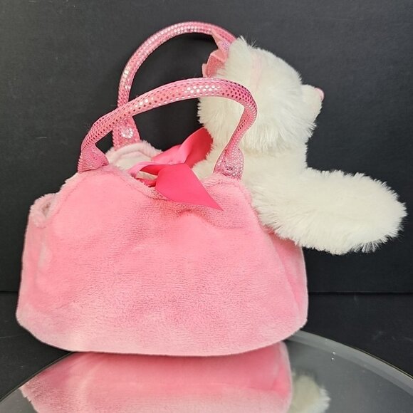Aurora World Princess Kitten Carrier Fancy Pals Purse With White Plush Cat 7” - Picture 4 of 15